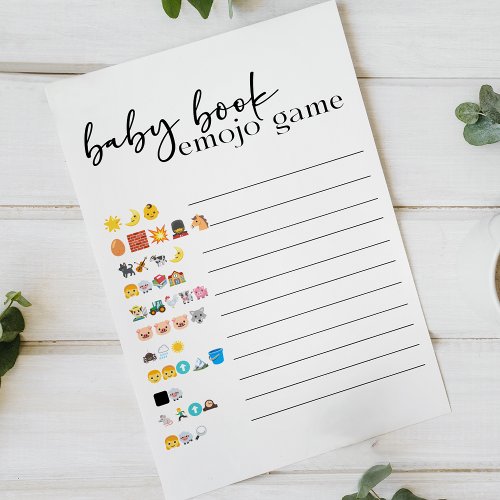 Black Modern Simple Script Baby Book Emoji Game