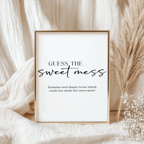 Black Modern Simple Script Baby Guess Sweet Mess