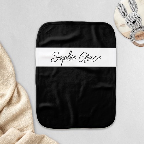 Black Modern Simple Script Baby Shower Baby