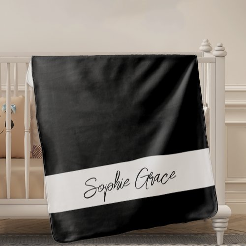 Black Modern Simple Script Baby Shower