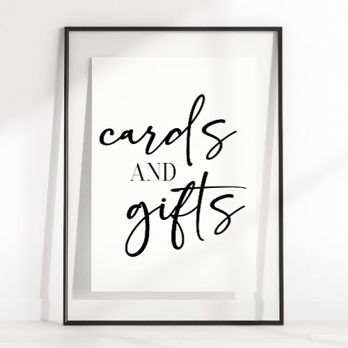 Black Modern Simple Script Baby Shower Cards Gifts