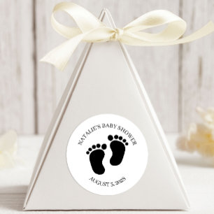 Black Modern Simple Script Baby Shower Classic Round Sticker