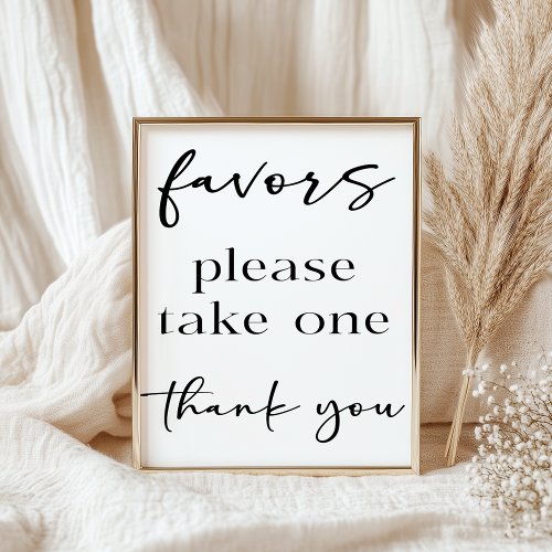Black Modern Simple Script Baby Shower Favors