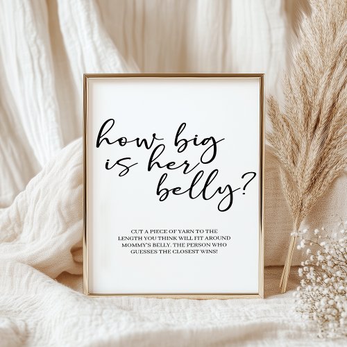 Black Modern Simple Script Baby Shower Game