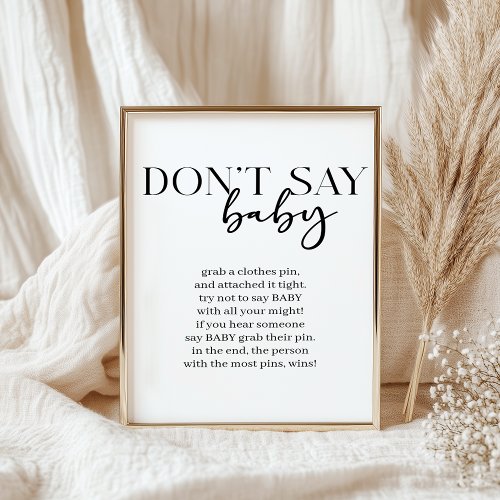 Black Modern Simple Script Baby Shower Game