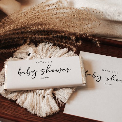 Black Modern Simple Script Baby Shower 