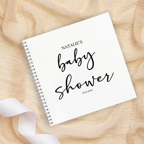 Black Modern Simple Script Baby Shower