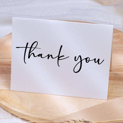 Black Modern Simple Script Baby Shower Thank You