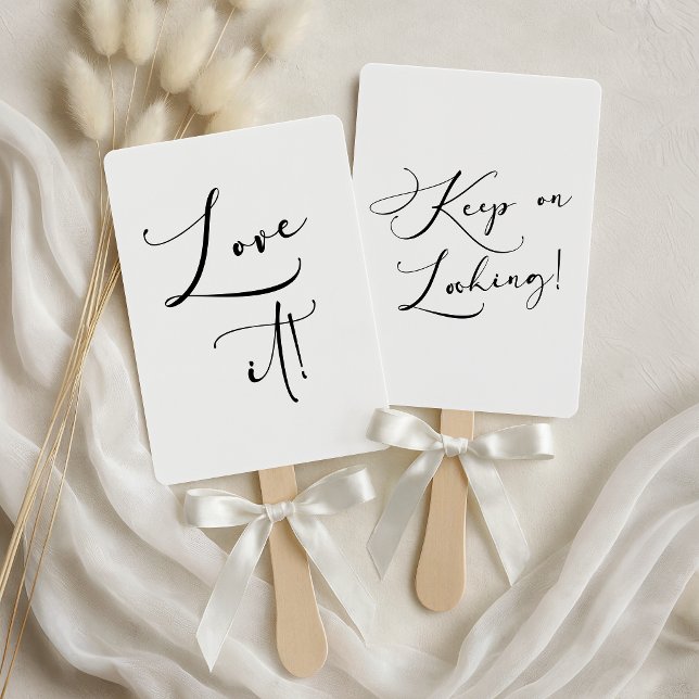 Black Modern Simple Script Say Yes To The Dress Hand Fan (Creator Uploaded)