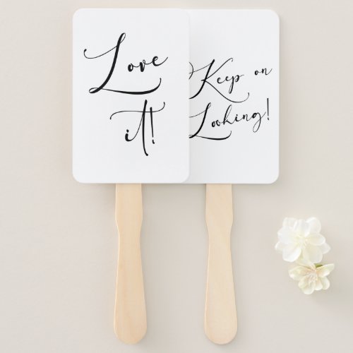 Black Modern Simple Script Say Yes To The Dress Hand Fan