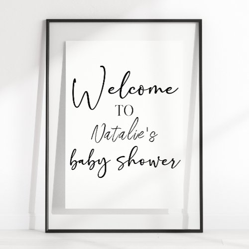 Black Modern Simple Script Shower Sign