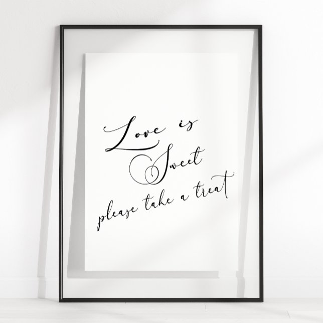 Black Modern Simple Script Wedding Love Is Sweet Poster (Creator Uploaded)