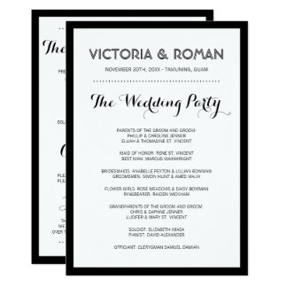 Black Modern Simple Wedding Programs Black Modern Simple Wedding Programs