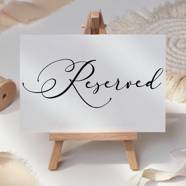 Black Modern Simple Wedding Reserved Place Card (Creator Uploaded)