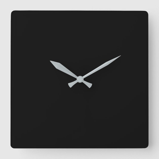 Black Modern Square Wall Clock (Front)