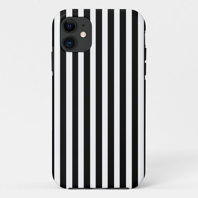 Black Modern Stripes Case-Mate iPhone Case (Back)
