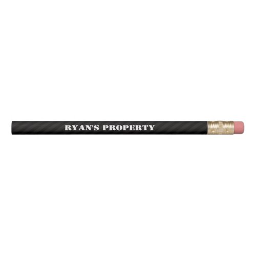 Black Modern Stripes Funny Property Pencil