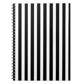 Black Modern Stripes Notebook