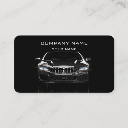 Black Modern Stylish automotive business card
