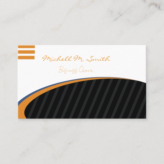 Black modern stylish business card (Front)
