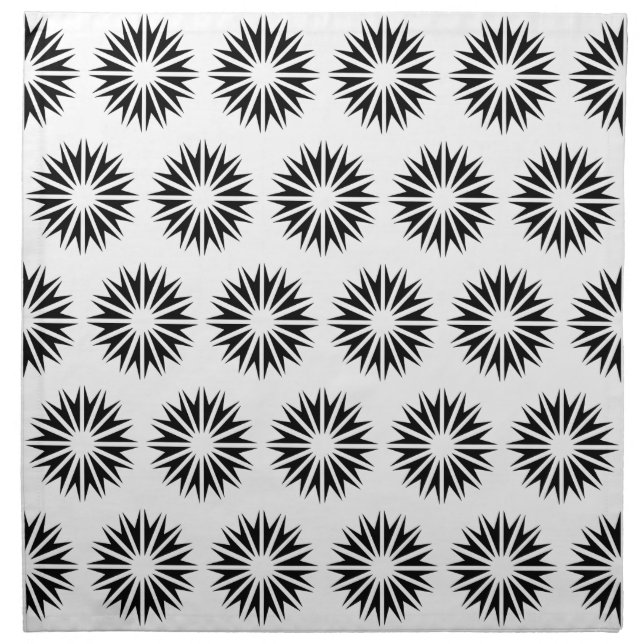 Black Modern Sunbursts Napkin (Front)