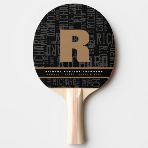 BlackModern table_tennis_paddle with his Name  Pi Ping Pong Paddle