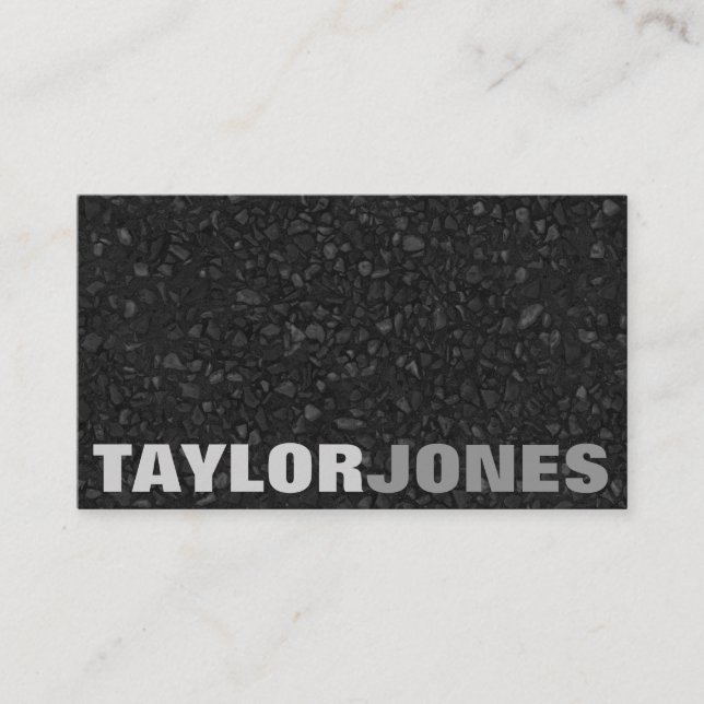 Black Modern Textured Business Card (Front)