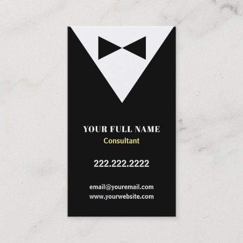 Black Modern Tuxedo Business Cards