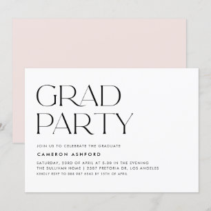 Black Modern Typography Graduation Party Invitation