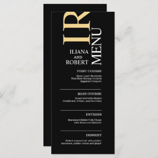 Black Modern wedding - Menu
