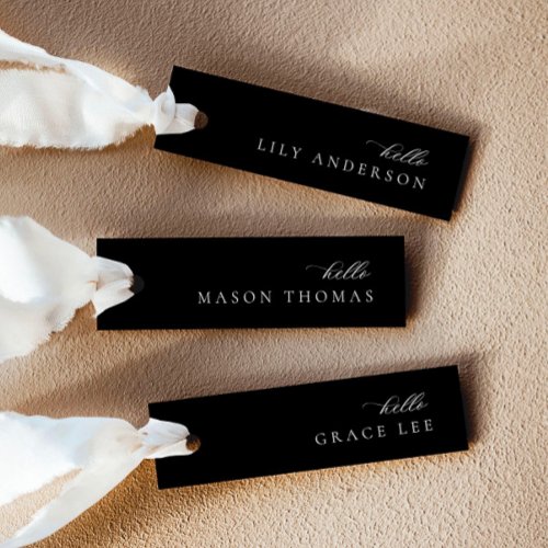 Black Modern Wedding Place Card
