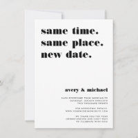 Black | Modern Wedding Postponement Announcement