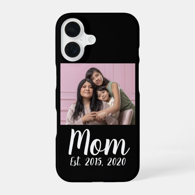Black Mom Established Script iPhone Case (Back)