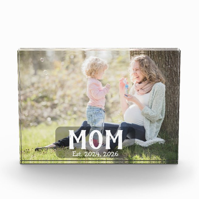 Black Mom Established Script Photo Block (Front)
