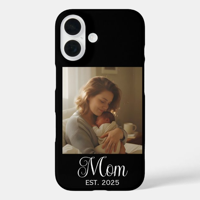 Black Mom Established Script Photo Case-Mate Case-Mate iPhone Case (Back)