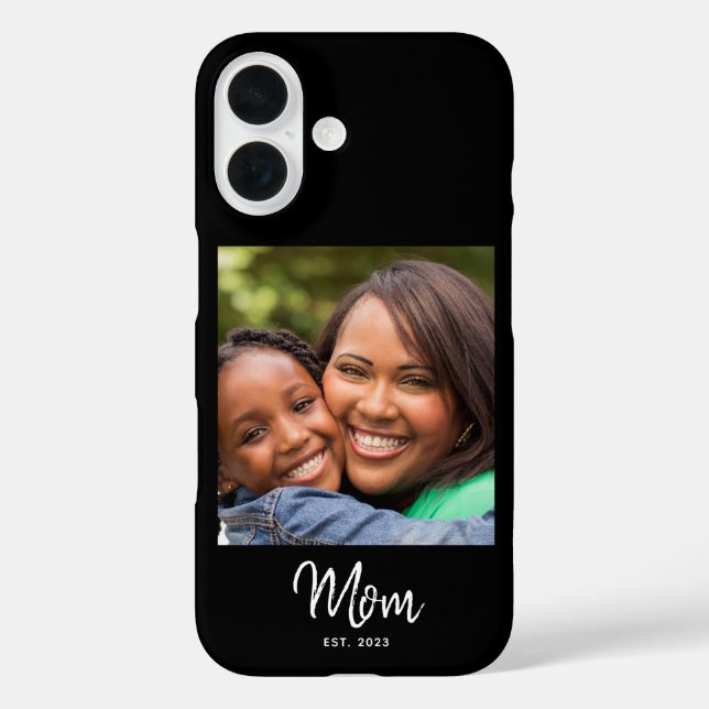 Black Mom Established Script Photo Case-Mate Case-Mate iPhone Case (Back)
