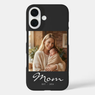 Black Mom Established Script Photo iPhone 16 Case