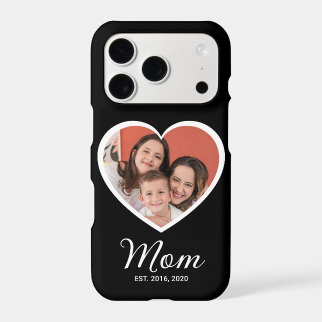 Black Mom Established Script Photo Case-Mate iPhone Case (Back)