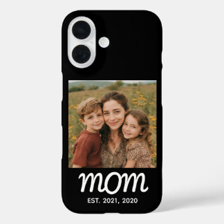 Black Mom Established Script Photo iPhone 16 Case