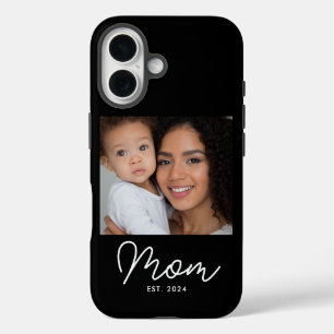 Black Mom Established Script Photo iPhone 16 Case