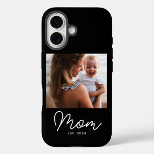 Black Mom Established Script Photo iPhone 16 Case