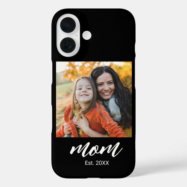 Black Mom Established Script Photo Case-Mate iPhone Case (Back)