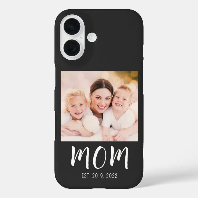 Black Mom Established Script Photo Case-Mate iPhone Case (Back)
