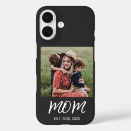 Black Mom Established Script Photo iPhone 16 Case