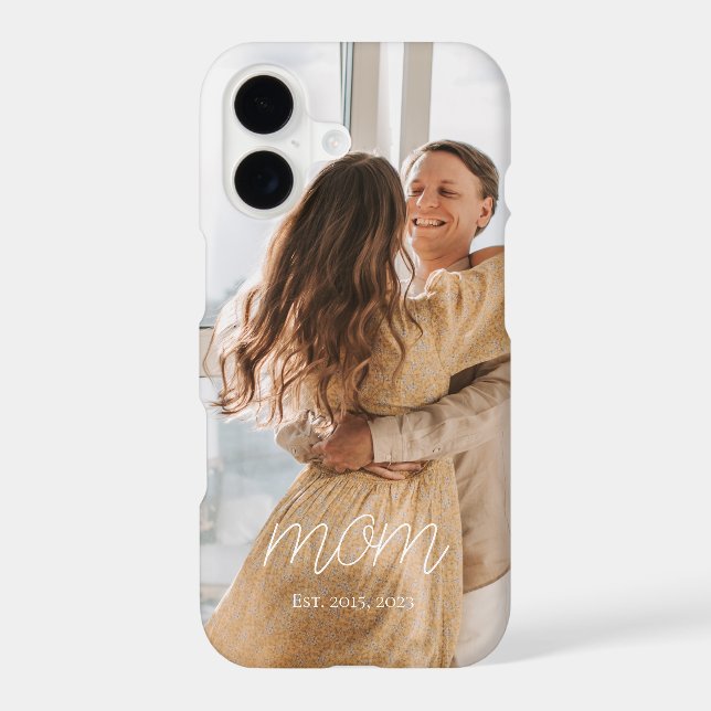 Black Mom Established Script Photo Case-Mate iPhone Case (Back)