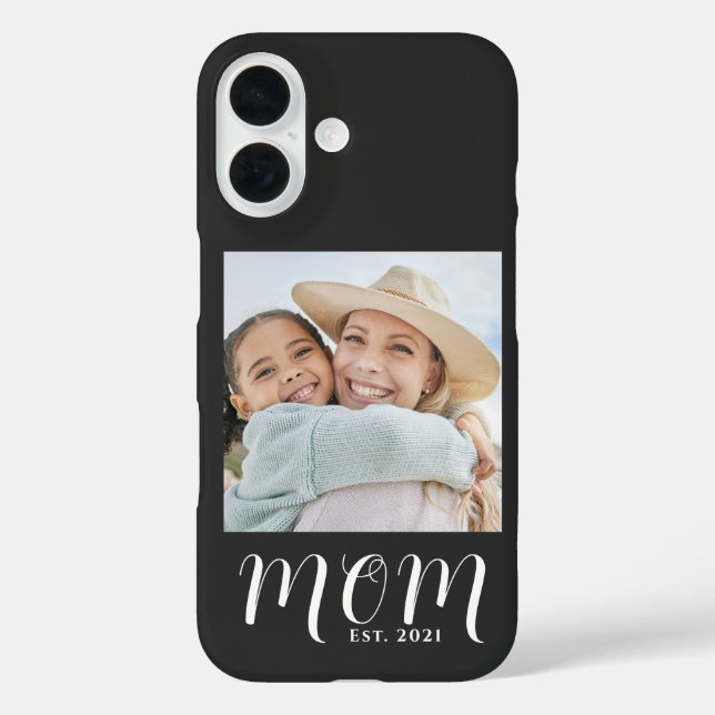 Black Mom Established Script Photo Case-Mate iPhone Case (Back)