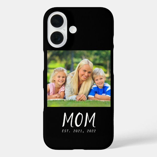 Black Mom Established Script Photo Case-Mate iPhone Case (Back)