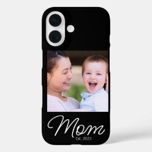 Black Mom Established Script Photo iPhone 16 Case