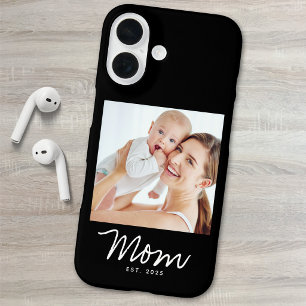 Black Mom Established Script Photo iPhone 16 Case