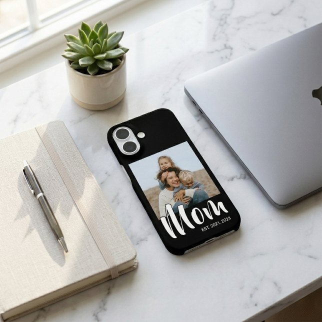 Black Mom Established Script Photo Case-Mate iPhone Case (Black Mom Established Script Photo Phone Case)